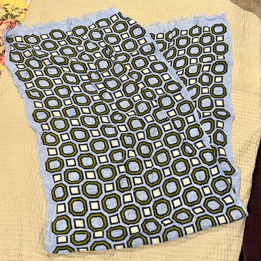 Tory Burch Octagon Linen/Cotton Scarf